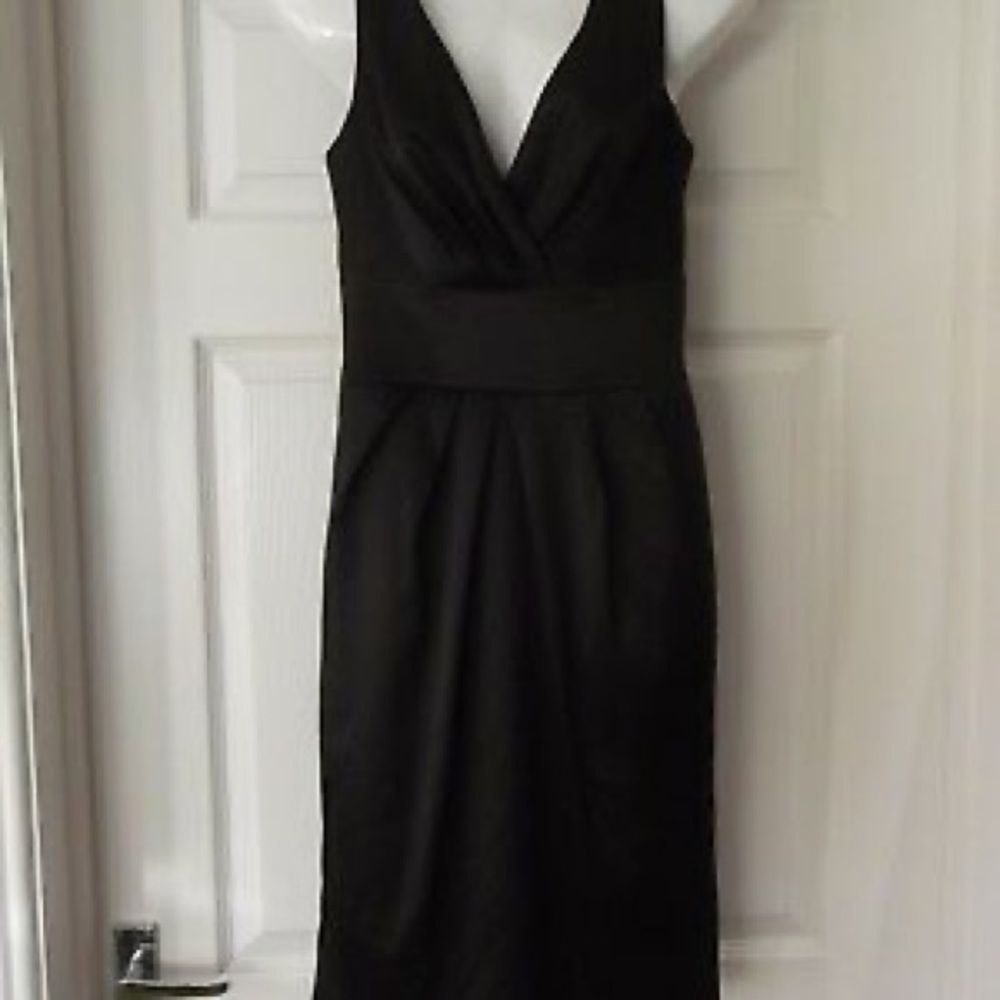 Black  Dress F&F Classic Wet Look Satin
